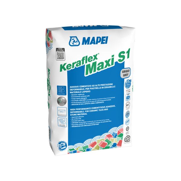 Mapei Keraflex Maxi S1 Kerámiaburkolat ragasztóhabarcs (C2TES1) fehér 23 kg