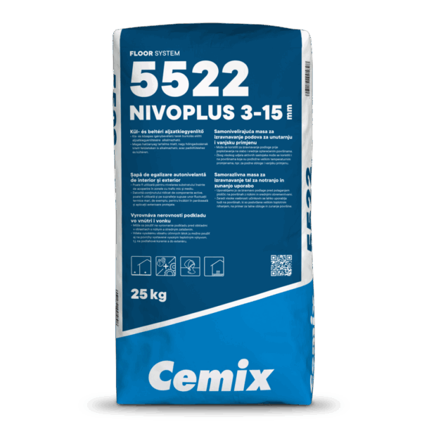 Cemix 5522 Nivoplus Önterülő padlókiegyenlítő kül- és beltéri 3-15 mm 25 kg