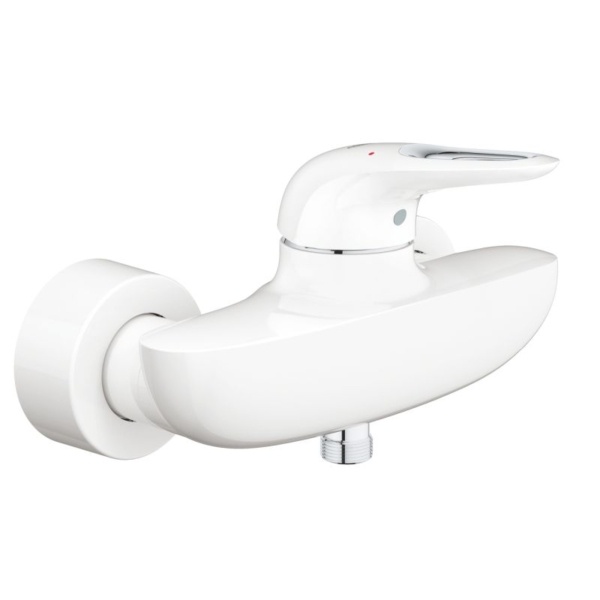 Grohe Eurostyle Zuhanycsaptelep egykaros, 1/2", lyukas fogantyúval moon white/króm