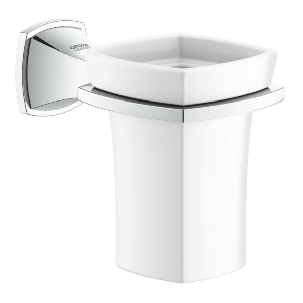 Grohe Grandera Tartó kerámia pohárral, króm