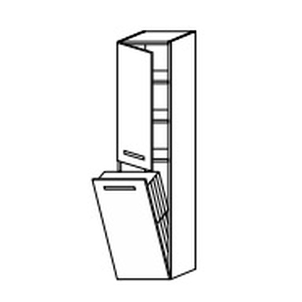Sanglass UNI-KB-5 Kiegészítő bútor, balos, normál fogantyúval, fényes fehér