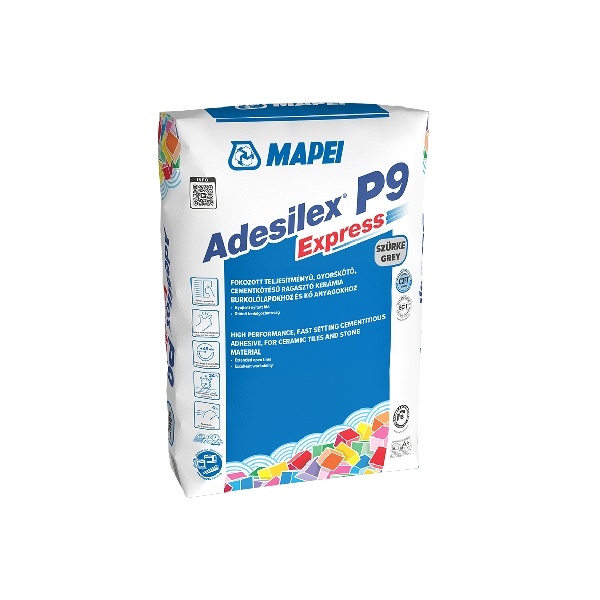 Mapei Adesilex P9 Express Kerámiaburkolat ragasztó gyorskötő C2TE szürke 25 kg